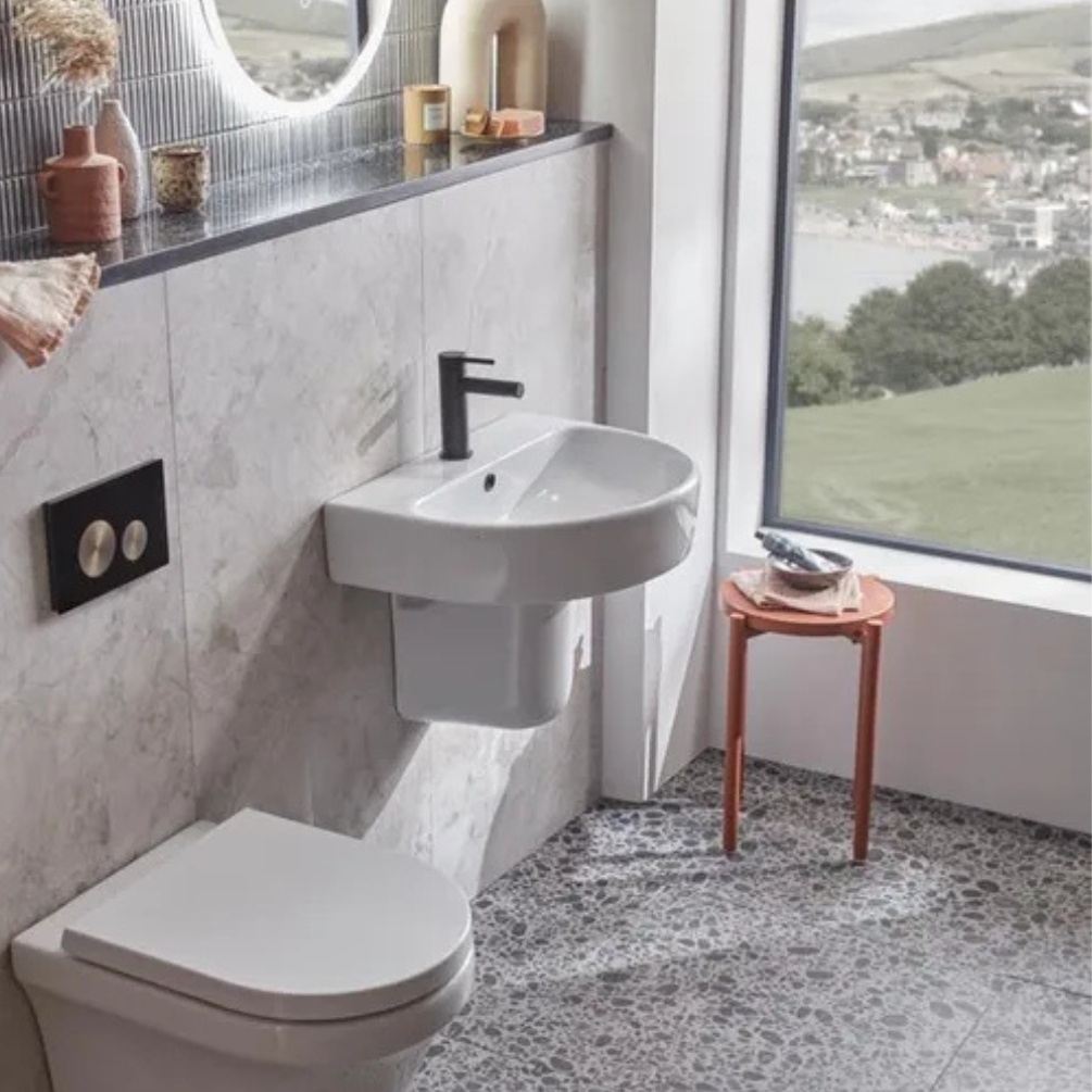 Tavistock Aerial 550mm Basin & Semi-Pedestal Lifestyle Image